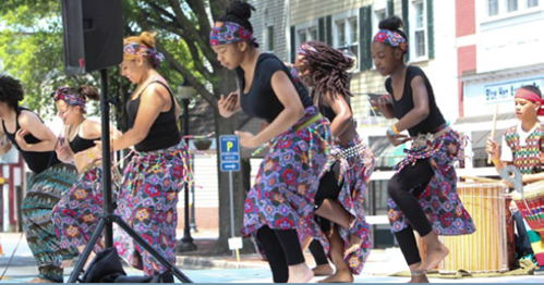 Group of Black dancers as part of a creative community development project